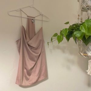 *SOLD* Blushing Mauve Satin Cowl Neck Racerback Cami